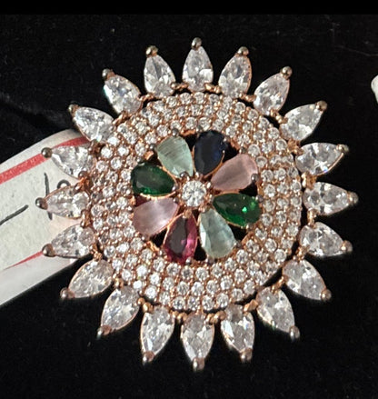 Floral American Diamond Ring