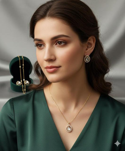 Moissanite Pendant Jewelry Set