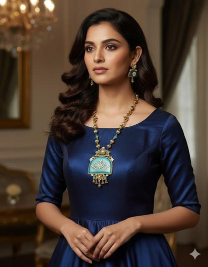 Turquoise and Gold-Tone Jewelry Set