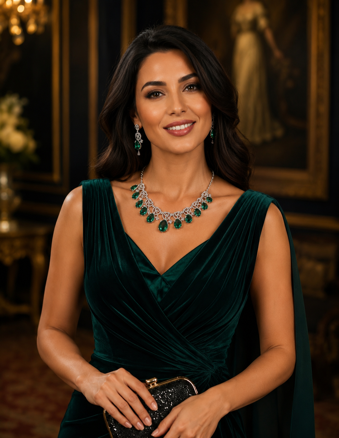 Symphony of Emerald Green CZ stone set