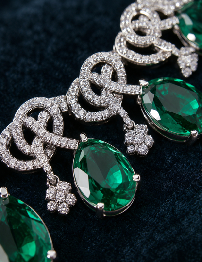 Symphony of Emerald Green CZ stone set