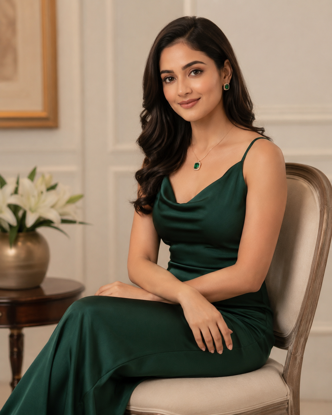 Emerald Green Hasli pendant set