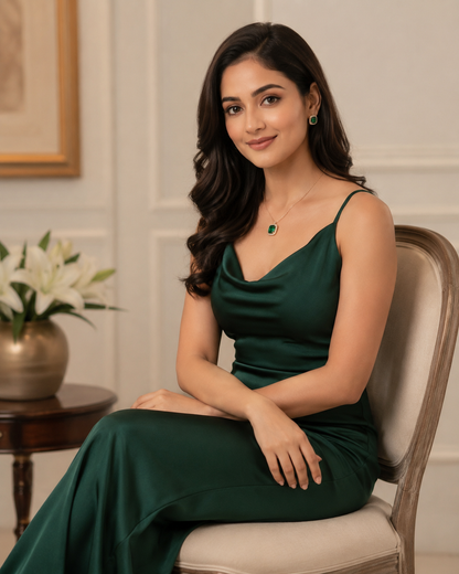 Emerald Green Hasli pendant set