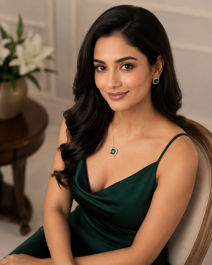 Emerald Green Hasli pendant set