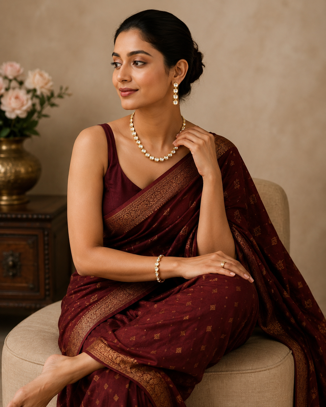 Kundan set with Meenakari work