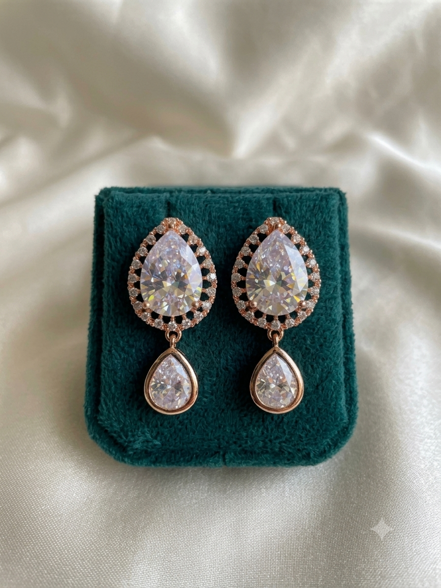 Polki Set with White Swarovski Stone