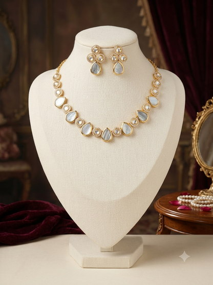 Raazi - Imperial Mother-of-Pearl & Cubic Zirconia  Set