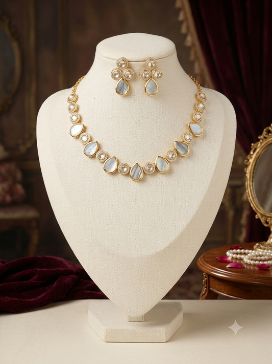 Raazi - Imperial Mother-of-Pearl & Cubic Zirconia  Set
