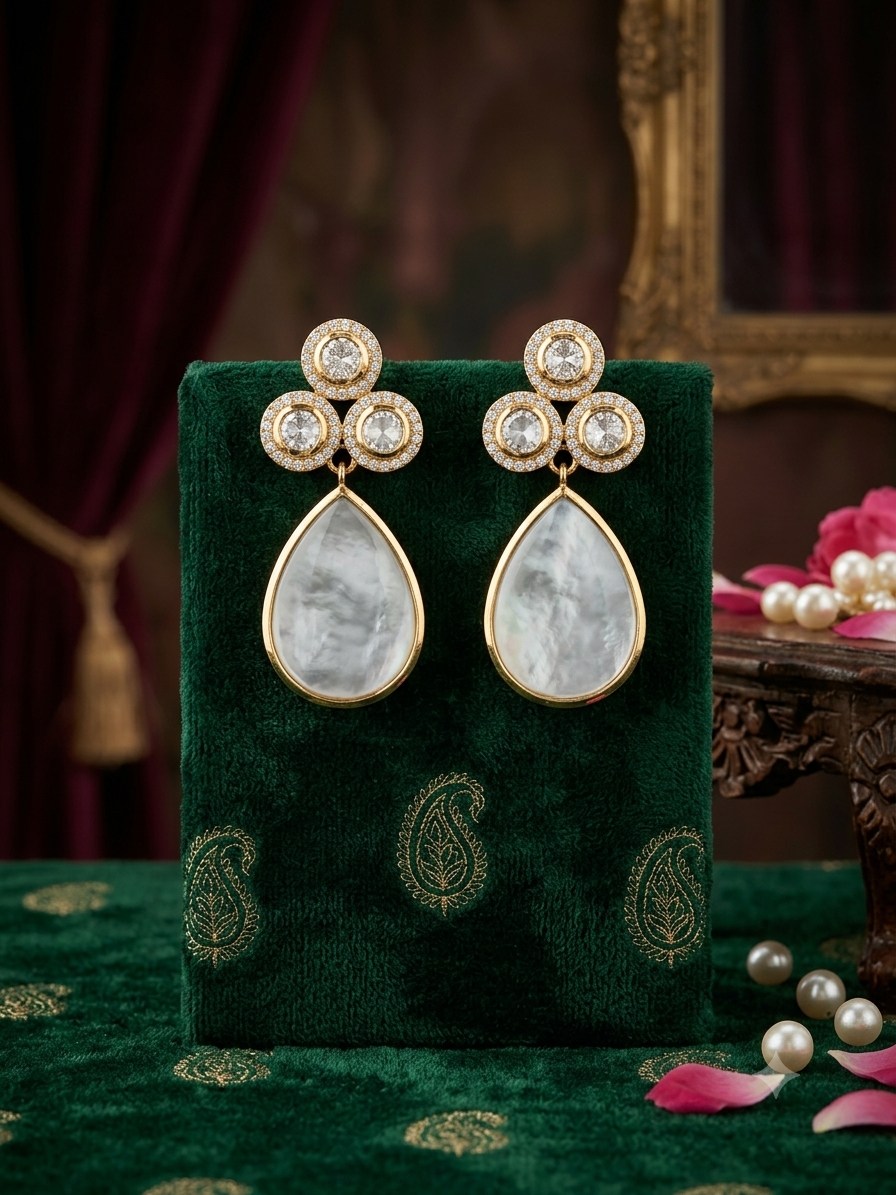 Raazi - Imperial Mother-of-Pearl & Cubic Zirconia  Set