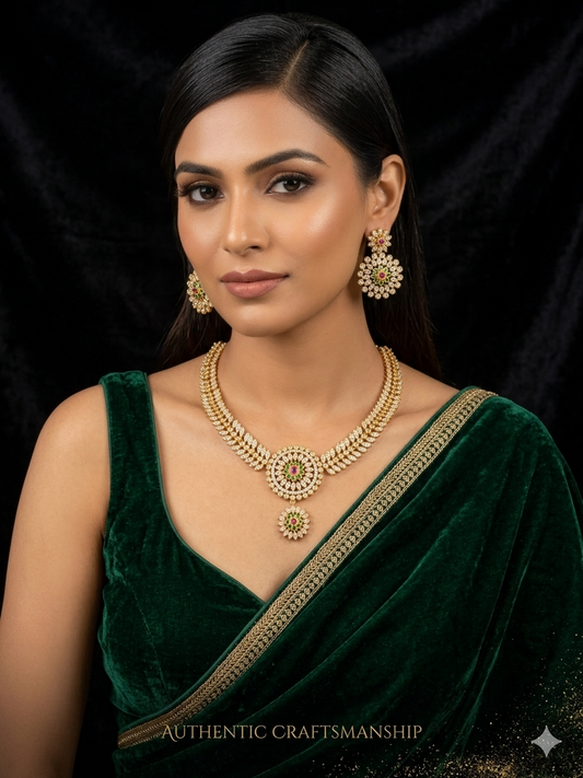 Royal Elegance Diamond-Finish Necklace Set