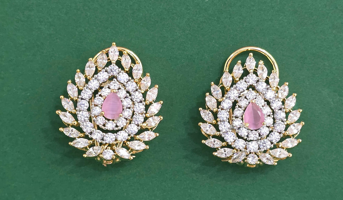 Zircon Studs with 2 Tone Plating