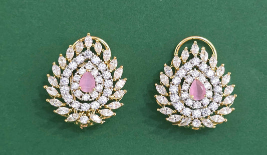 Zircon Studs with 2 Tone Plating