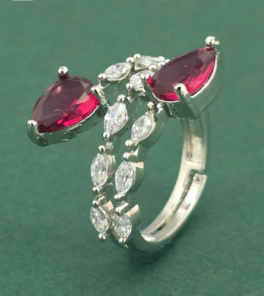 Adjustable Ring with Rhodium Plating