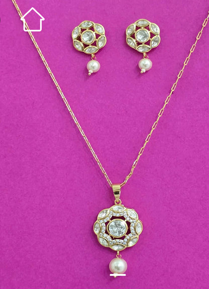Polki Kundan Pendant Set