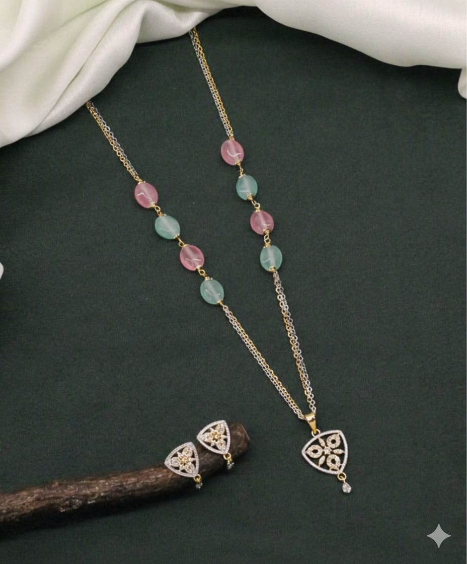 Stri - Combo of Pearls and AD pendant Set
