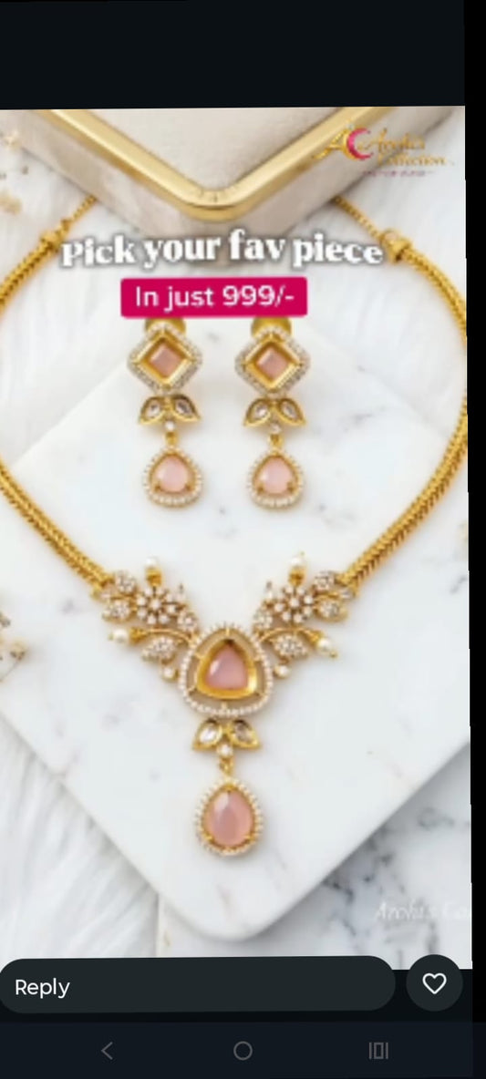 Antique Set with Pink Accent