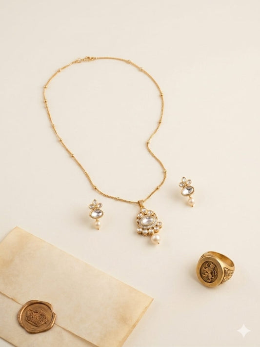 Polki Kundan Pendant Set
