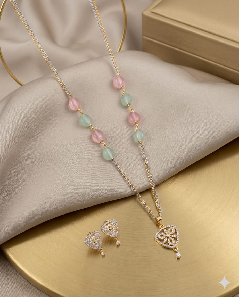 Stri - Combo of Pearls and AD pendant Set