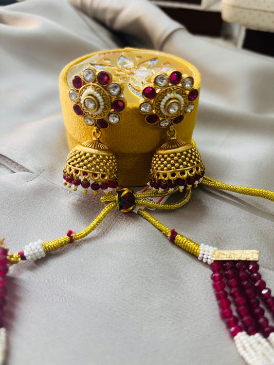 Elegant Beaded Necklace Set with Earrings