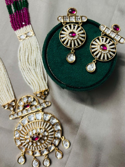 Princess Kundan Jewelry Set with Earrings