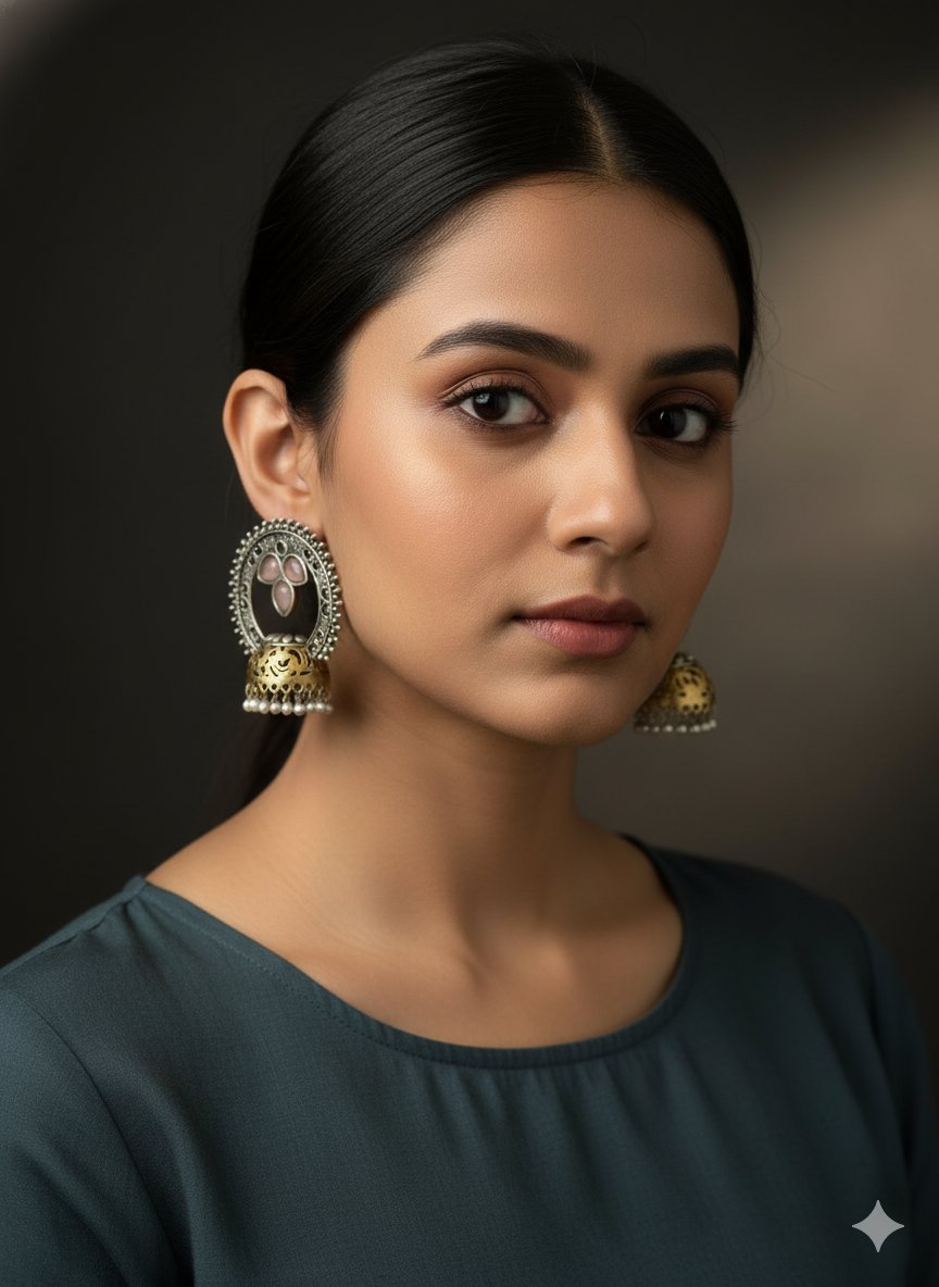 Dual Toned Oxidized Earrings