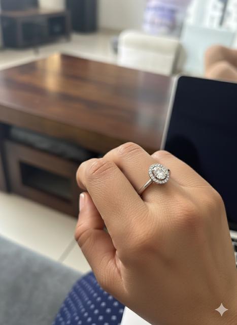 Silver-Tone American Diamond Ring