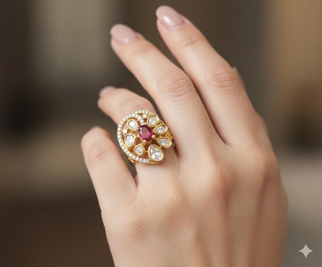 Kundan Style Statement Ring