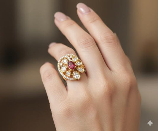 Kundan Style Statement Ring