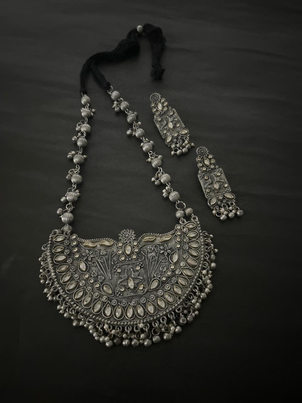Oxidized Necklace Set with Earrings