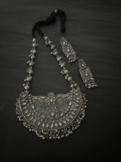Oxidized Necklace Set with Earrings