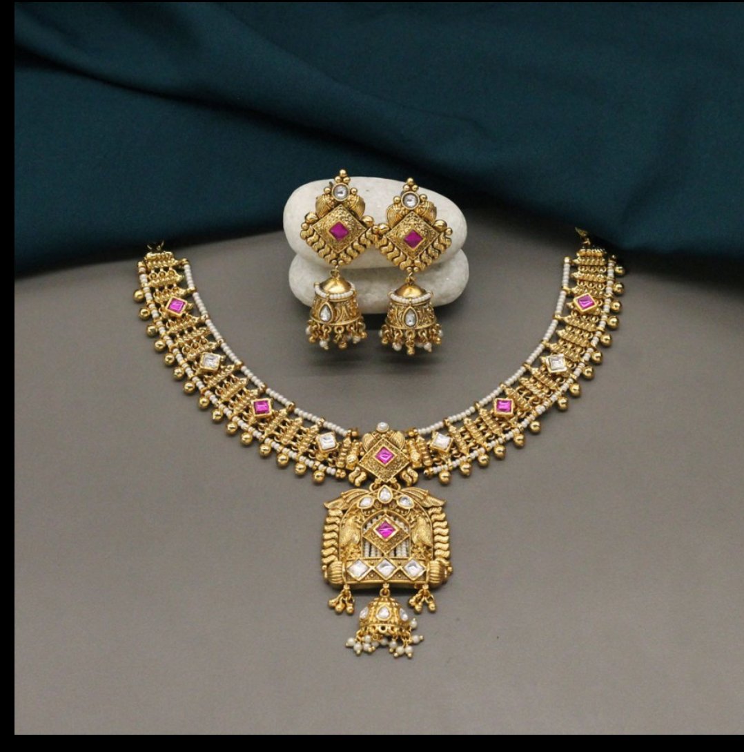 Traditional Antique Gold Plated Jewelry Set