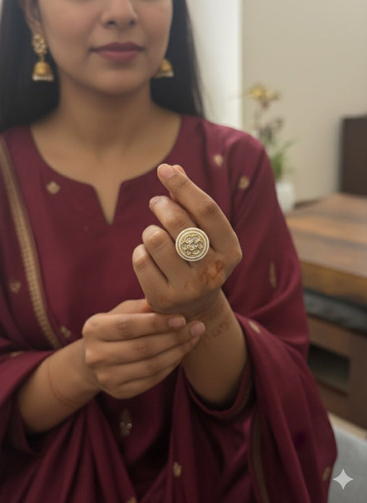 Kundan Ring with beads