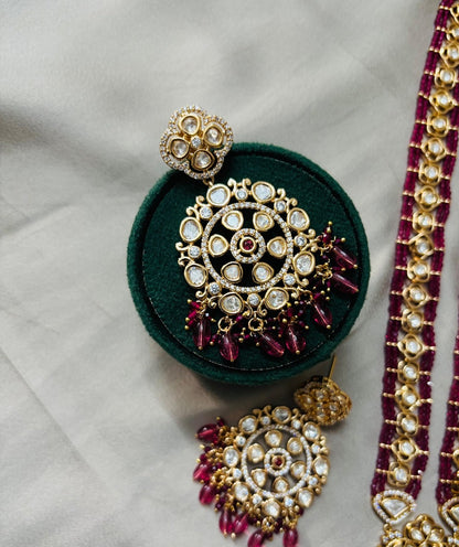 Moissanite Rani Haar Jewelry Set with Earrings