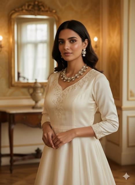 Kundan Necklace with American Diamond Accents