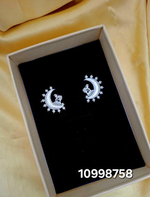 Silver-Tone Crescent Moon Earrings