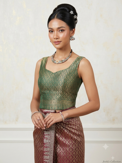 Floral & Peacock Hasli Oxidised Set