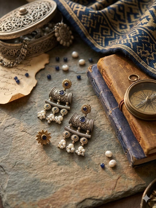 Earrings for golden mala