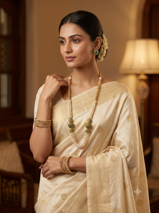 Emerald & Pearl Statement Rani Haar