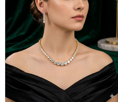 Victoria- The Luminescent Solitaire Set - CZ stone Double Tone
