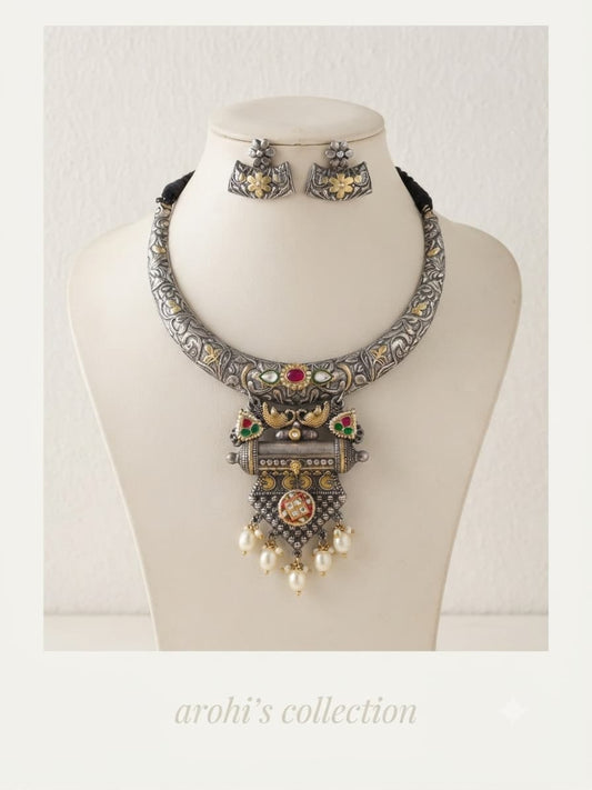 Dual tone Oxidised designer set