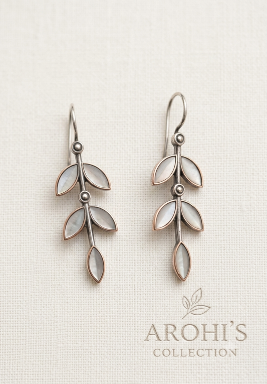 Vintage Leafy Oxidised studs