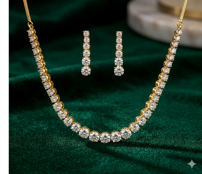 Victoria- The Luminescent Solitaire Set - CZ stone Double Tone