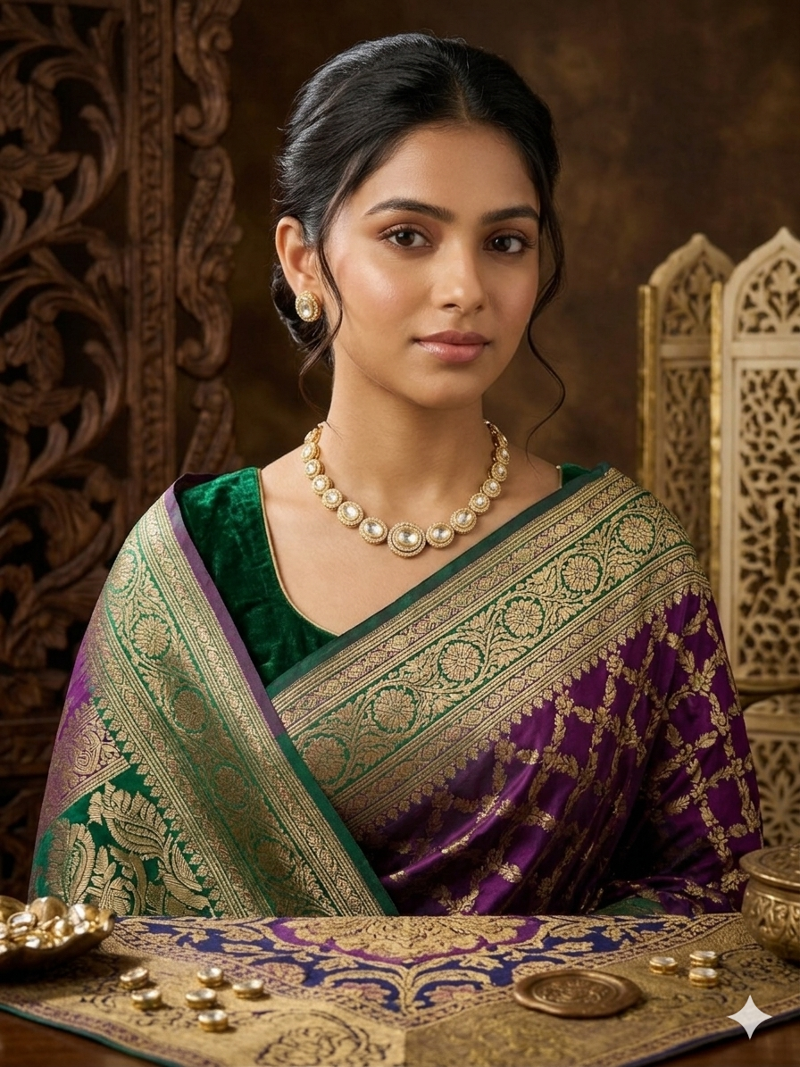 Anamika - Royal Golden Touch Polki Kundan One Liner Set for premium look