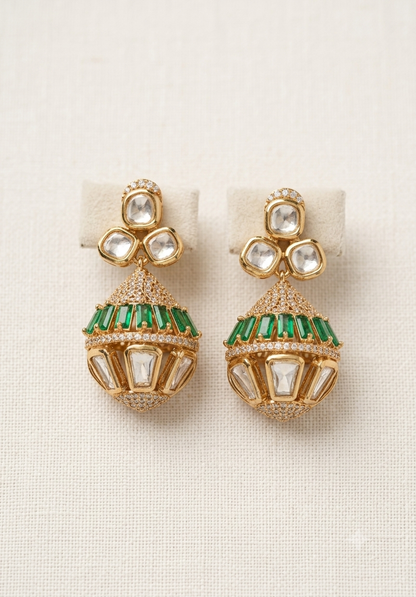 Victor -Emerald & Polki Lantern Y-Necklace Set